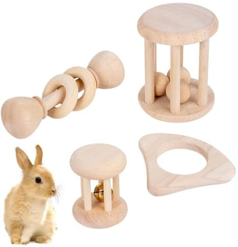 Jouets À Ronger pour Lapins,Jouets Naturels pour Grignotage des Dents - Fournitures pour Animaux Jeu Interactif Rongeurs Exercice Entraînement