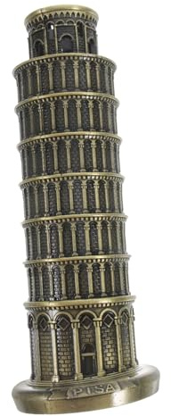 TOVINANNA Statua da Tavolo della Torre Pendente di Pisa in Lega di Zinco 20 Cm, Decorazione del Desktop Compatta per Casa, Ufficio e Bar, Figura Artigianale Architettonica Vintage Italiana