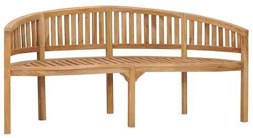 Eleganz Panca a banana 180 cm in legno di teak finemente levigato – panca da giardino durevole con finitura a base d'acqua per terrazza e giardino