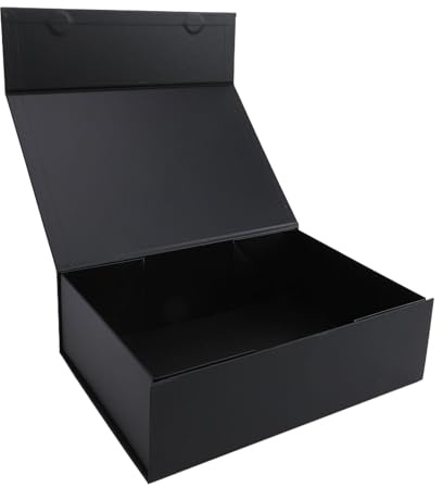 VELATEMOR Magnetisk Stängning Presentförpackning för Smycken Parfym Elegant Stor Alla Hjärtans Ask 10,24x7,48x3,15 Tum Slitstark Pappersdesign (Svart)