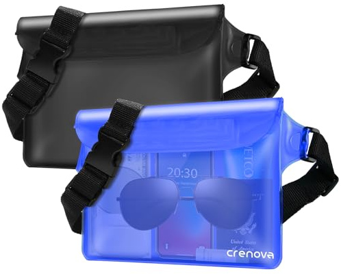 Waterproof Bag Fanny Packs for Women, Cruise Vacation Essentials Waterproof Pouch for Phone Passport Purse, Floating Dry Bags for Beach Water Park Boating Fishing Diving Surfing Kayaking Accessories