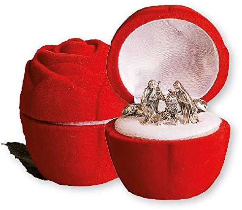 Loving Jesus Christmas NATIVITY SET/Miniature 5 Figures 1 VELVET ROSE Gift Box