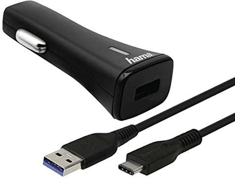 Hama 00178378 Kfz-Ladegerät für Mobiltelefone (Auto, Zigarettenanzünder, 12-24 V, schwarz)