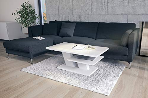 Mazzoni Cliff Couchtisch 110x60cm mit praktischer extra Ablage modern stabil vielseitig als Wohnzimmertisch Beistelltisch Sofatisch Zeitloses Design platzsparend robust für Wohnzimmer kleine Räume