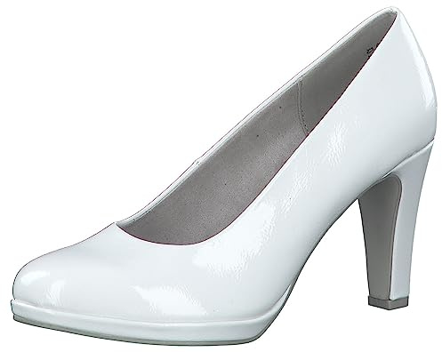 MARCO TOZZI Décolleté Donna con Tacco a Imbuto Vegane, Bianco (White Patent 1), 41 EU