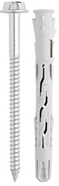 BATIFIX Allzweck Rahmendübel | Langschaftsdübel | hochwertiger Dübel mit verzinkter Sechskantkopf Schraube | ETA Zulassung | Fensterrahmendübel | Spreizdübel (25, 8x100 mm)