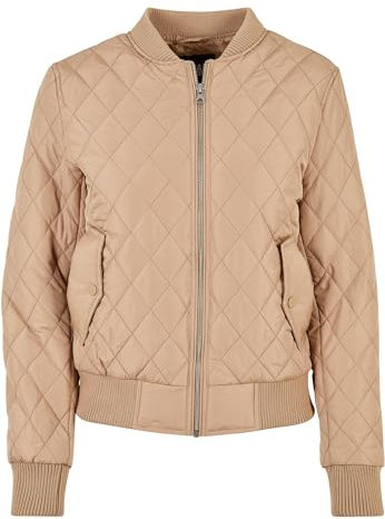 Urban Classics Women's Ladies Diamond Quilt Nylon Jacket Jacke, unionbeige, S
