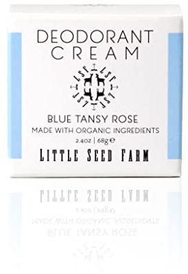 Little Seed Farm All Natural Deodorant Cream - Blue Tansy Rose - Aluminum Free Deodorant for Women or Men, Net Wt. 2.4oz | 68g