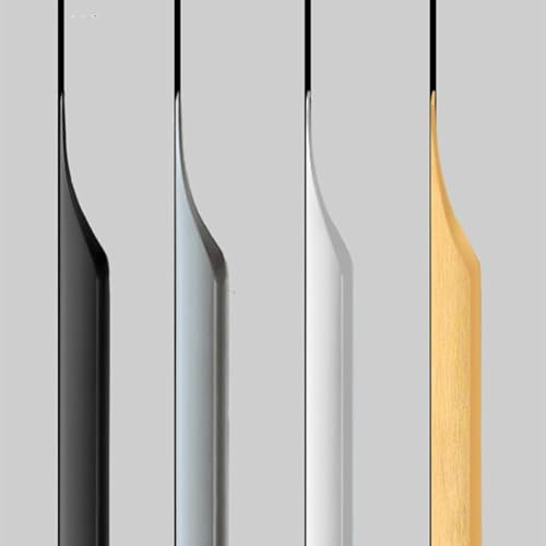 Shozafia 5 Pack Finger Pulls for Cabinets, Streamlined Long Concealed Handle for Home Kitchen Door Drawer Cabinet, Mount Finger Edge Tab Pull Aluminum (Black,300mm/11.81 Overall Length)