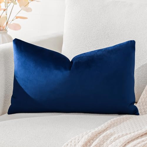 Artscope Samt Kissenbezug Kissenhülle Dekorative Dekokissen Sofakissen Lendenkissen Wurfkissenbezug Sofa Schlafzimmer 40x60cm Marineblau