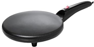 Crepiera Elettrica 700W Antiaderente per Crêpes, Pancake e Piadine con Indicatore Luminoso, Padella per Crepes Facile da Usare e Pulire, Perfetta anche per Colazioni Veloci