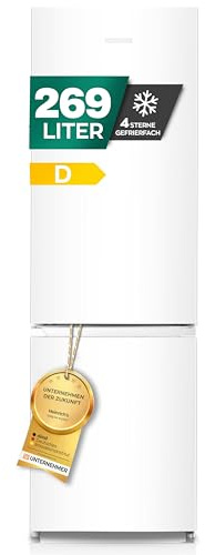 Heinrich´s Kühlgefrierkombination 269 Liter, Kühlvolumen 198L, Gefrierfach 71L,LED Beleuchtung, Kühlschrank Türanschlag wechselbar, leise 39dB,große Tiefkühlboxen, 7 Temperaturstufen, (weiß)