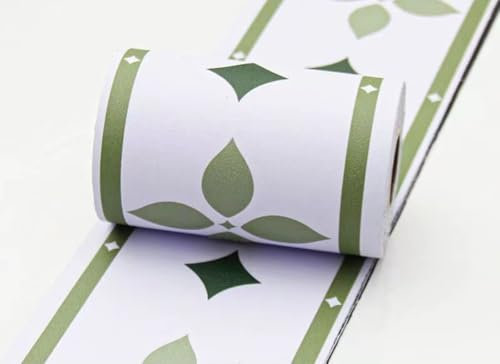 VisitRyl Frise Murale Autocollante Herbe verte à quatre feuilles 10cm X 1000cm Adhésive Réutilisable pour Décoration Intérieure Facile à Poser