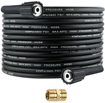 Manguera de limpieza de alta presión de 15 m, M22 x 14 mm, manguera de extensión de 240 bares, manguera de repuesto de alta presión compatible con Kärcher Standard M22-14 conexión con conector de