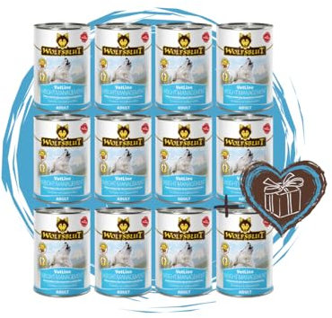 Wolfsblut Vetline Hundefutter - Weight Management, 12x395g - Sparbundel, Sparpaket - inklusive Warnicks Tierfutterservice Hundesnack Goodie