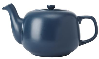 La Cafetière Théière classique traditionnelle avec poignée confortable et bec verseur anti-goutte, sert 4 tasses, pour sachets de thé, facile à nettoyer, passe au lave-vaisselle, 1,2 l, bleu marine