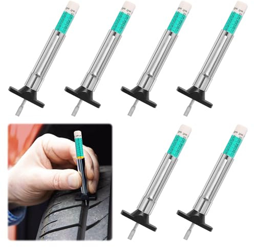 Tyre Tread Depth Gauge UK, 6 PCS Tyre Depth Gauge UK, Tread Depth Ga uge U K, Tire T read Depth G auge U K, T yre Depth G auge, Portable Waterproof T read Depth Measuring Tool 25MM/32nds