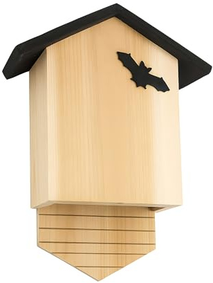 BONAFIDE Wooden Bat House, Traditional Wooden Bird House, Slate Roof Wild Bird Nesting Box, Chavenage Bat Box Shelter for Outdoor Garden Patio Yard