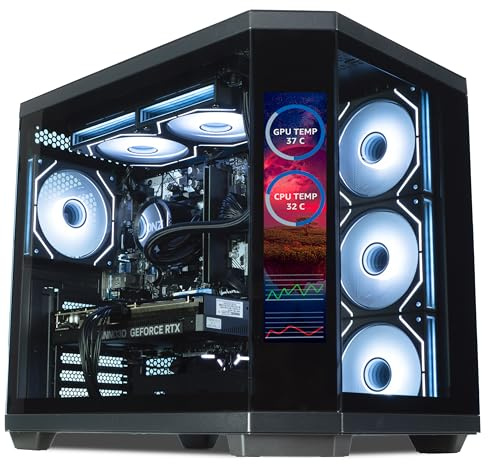ionz Gaming Desktop PC, Intel i9 14900KF, Nvidia RTX 5080 OC, 32GB RAM, 2TB NVMe SSD, 240 AIO, Windows 11, 850W 80+ PSU, Apex Vision, Black