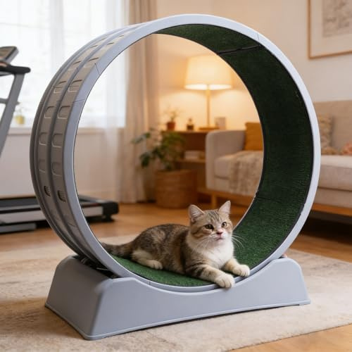 Cat Exercise Wheel Indoor, Silent Cat Training Treadmill Running Wheel