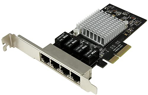 StarTech.com 4 Port PCI Express Gigabit Ethernet Netzwerkkarte, Intel I350 NIC, 4-fach PCIe Netzwerk Adapter mit Intel Chip