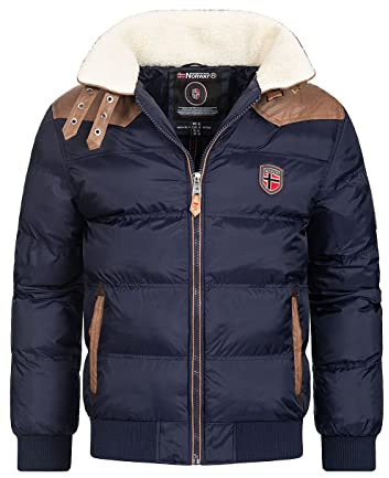 Geographical Norway - Giacca invernale da uomo, calda e trapuntata blu navy L
