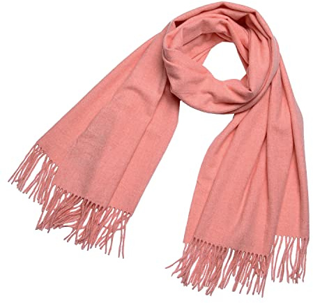 DonDon Schal Damen Winter Wollschal Winterschal groß und flauschig 200 x 70 cm - Pfirsich