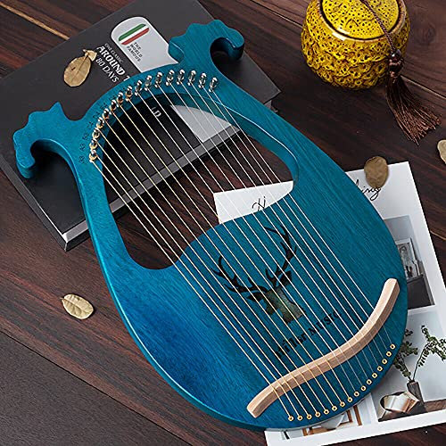 Leierharfe 16 Saiten Mahagoni Korpus Lyre Harfe mit Stimmschlüssel Pick Musikinstrument für Erwachsene Kinder Anfänger