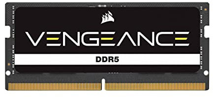 CORSAIR VENGEANCE SODIMM DDR5 RAM 32GB (1x32GB) 4800MHz CL40-40-40-77 1.10V Intel XMP 3.0 Laptop-Speicher – Schwarz (CMSX32GX5M1A4800C40)