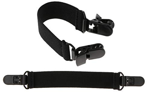 Leeadwaey Elastische Stiefelriemen mit schweren Clips, passend für Damen und Herren, 2 Stück, Schwarz , 22x2.5cm