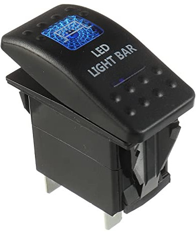 HUAREW 12V Interrupteur à Bascule, 5 broches Rocker Switch Blue LED lamp Commutateur, pour voiture barre camion Train (Bar Light)