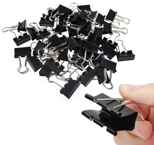 Bulldog Clips, 60PCS Binder Clips, 32mm Foldback Clips Medium Paper Clamps Binder for Office Home School (25mm)