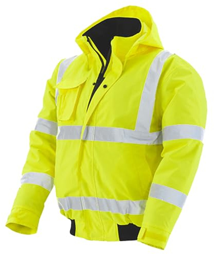 pka Warnschutz Pilotenjacke für die Arbeit - Wasserdichte & Winddichte Arbeitsjacke in Gelb Größe XXL
