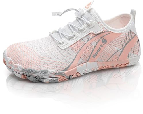 Barefoot Shoes Mens Women Water Shoes Trail Running Beach Water Trainers for Gym Swim Snorkeling Surfing(A Orage, 5.5UK)