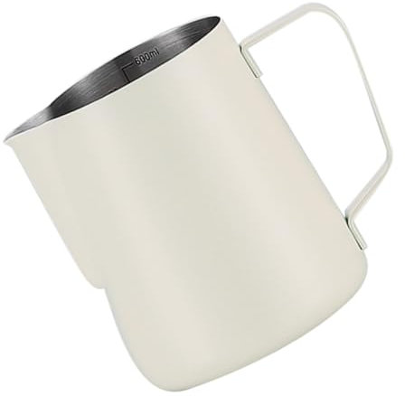 CONGARTENO tasse en acier inoxydable robinet distributeur café tasses pot à lait fumant chaud caffetieres antirouille anti rouille mousseur à lait en acier inoxydable pichet à mousser blanche