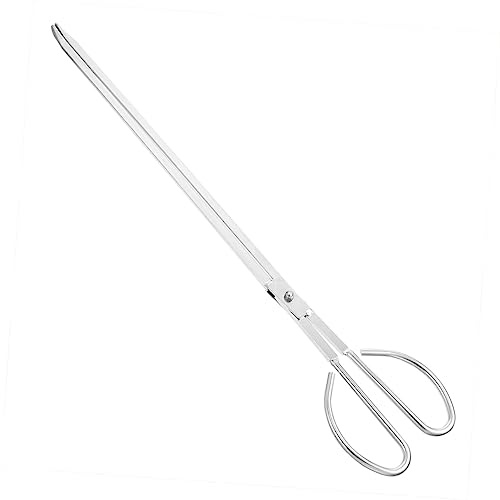 Cabilock Pinzas para Carbón De Acero Inoxidable 53 Cm, Abrazadera Extendida para Barbacoa y Chimenea, Pinza Larga Resistente para Leña y Basura Al Aire Libre