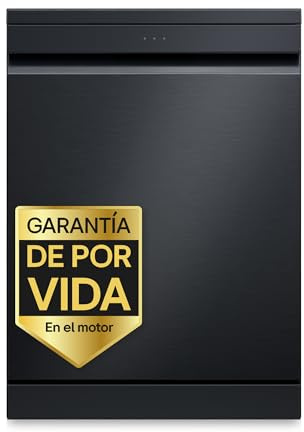 LG DF375HMS - Lavavajillas QuadWash Steam, Sistema EasyRack, Bandeja para Cubiertos, Wi-Fi ThinQ, TrueSteam, Apertura Automática, 14L, Eficiencia A, Acero Negro Grafito
