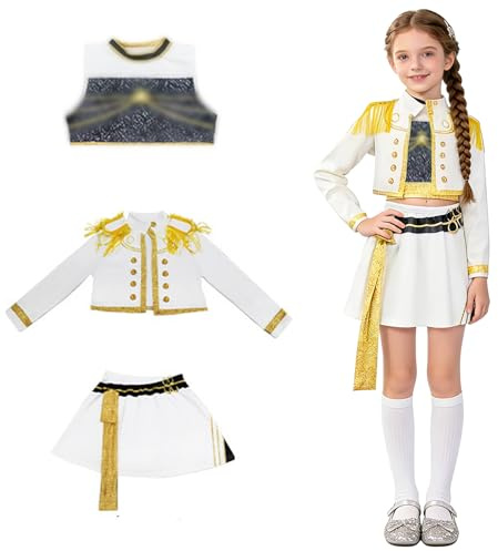 Bocguy Animes Cosplay Costume, Costume Cosplay Ragazza, per Halloween Gioco di Ruolo Carnevales Partys Abito da Palcoscenico Set Completo per Carnevale Feste (1# Blanc, 130)