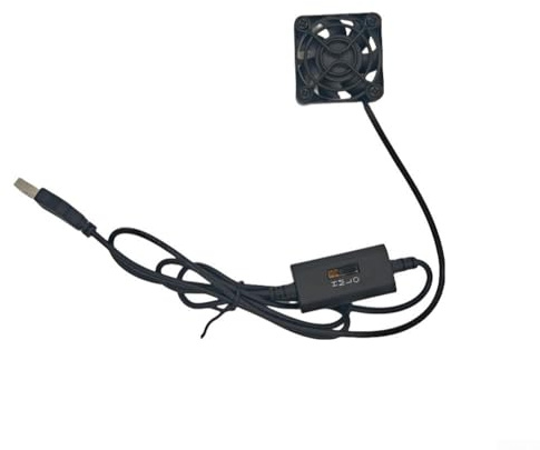 USB-fläkt, 40 mm mini PC-kylfläkt med 3 justerbara hastigheter för förbättrad värmeavledning, kompakt design med metallkylfläns, för bärbara datorer, routrar och spelenheter (A)