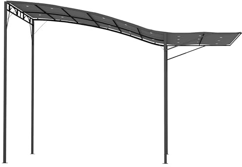 Outsunny Pergola tonnelle de Jardin avec auvent réglable Acier Polyester Haute densité Gris foncé
