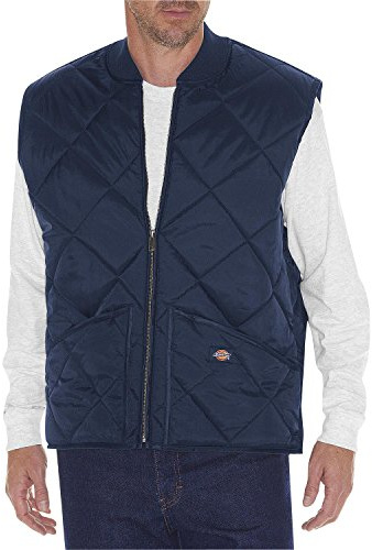 Dickies Men's Diamond Quilted Nylon Vest, Dark Navy, X-Large