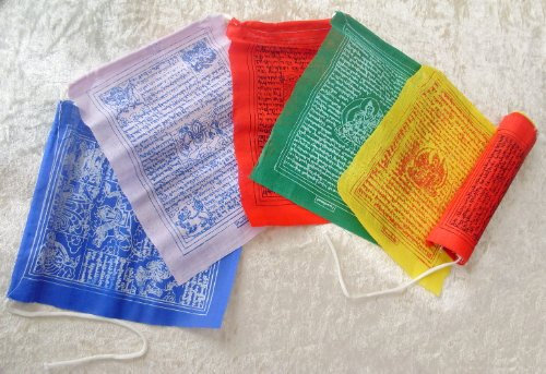 FAIR Trade Drapeaux de prière bouddhistes tibétains népalais en coton avec 10 cordes