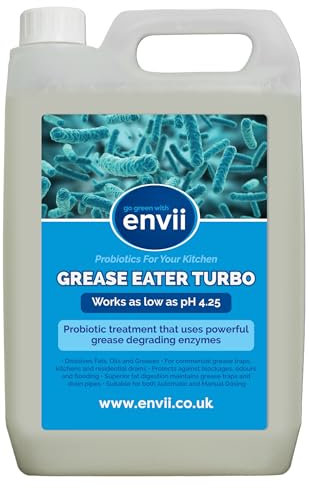 Grease Eater Turbo - Profi Rohrreiniger 5000ml (5L) löst Essensreste, Öle & Fette, Extra Stark für Waschbecken, Siphon und Küche - Abflussfrei