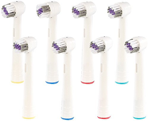 newgen medicals Zahnbürstenaufsatz: 8x Ersatzbürsten passend für viele Oral-B®**-Elektrozahnbürsten*** (Elektrische Zahnbürste Aufsatz, Aufsteckzahnbürsten, Elektrozahnbürste)