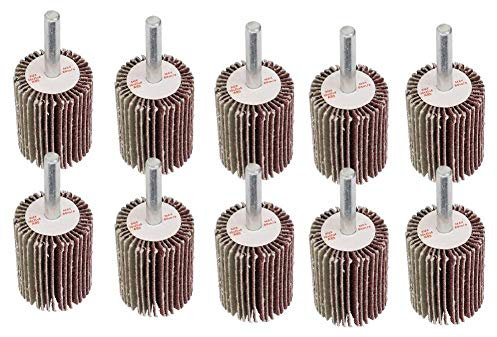 Roue abrasifs à lamelle, 10pcs ponçage roue de polissage meulage disque de roue à lamelles de papier de verre avec 30 x 40 x 6mm pour raccords/vannes en acier inoxydable/surfaces concaves et convexes