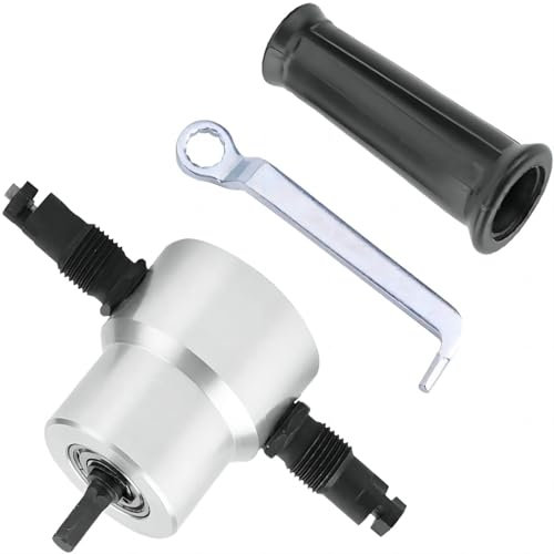 VIFER Taglierina per Lamiera a Doppia Testa Taglierina per Metalli Roditrice a Doppia Testa in Lamiera con Roditrice per Lamiera a 360 ° per Trapano Elettrico o Trapano Pneumatico