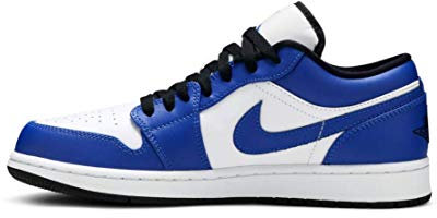 Nike Herren Air Jordan 1 Low Basketballschuh, White Hyper Royal Black, 44 EU