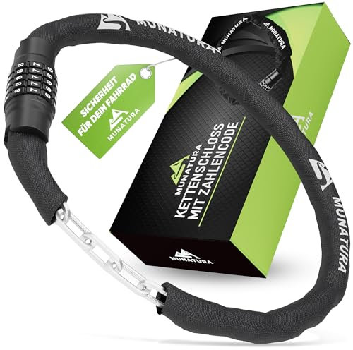 MUNATURA Fahrradschloss Zahlenschloss [100cm] - Fahrradschloss Hohe Sicherheit - Fahrrad Zahlenschloss - Bike Lock auch perfekt als E-Bike Schloss