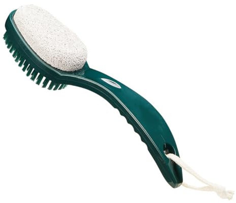 ZONADAH 2-in-1-Fußbürsten, Bimsstein-Fußbimsstein-Bürste mit Griff, abgestorbene Haut, Hornhautentferner, reinigt Ihre Füße gründlich, Fußpflege, glatte Haut, Fußschrubber