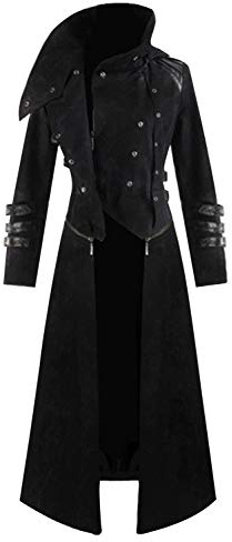 MOYGOR Steampunk Costume Men's Coat, Gothic Jacket, Medieval Clothing, Tailcoat, Frock Coat Costume, Halloween, Carnival, XXL